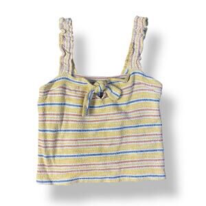Madewell Tie-Front Tank Top In Smithfield Stripe Womens Size‎ S